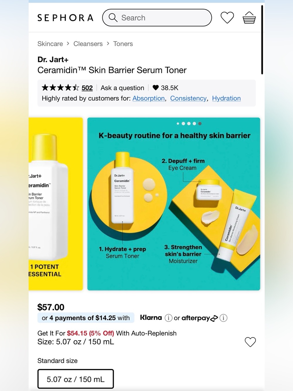 BRAND NEW Dr. Jart Ceramidin Skin Barrier Serum Moisturizing Toner lotion k-pop